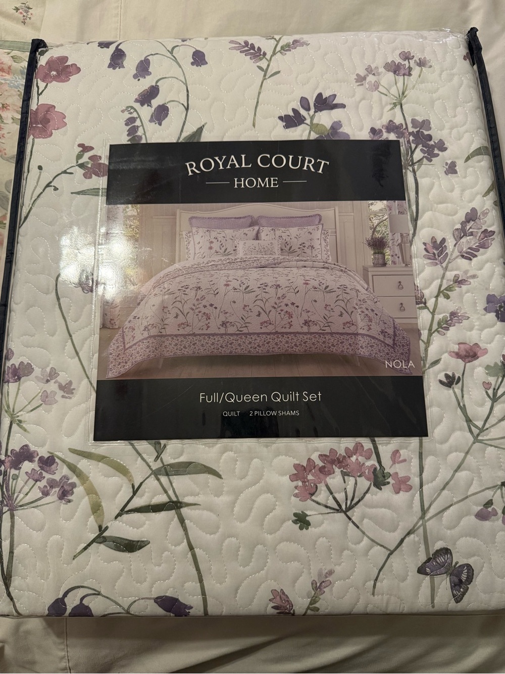 Full/Queen Quilt Set - Lavender Floral